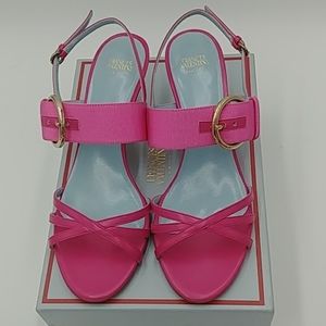 Frances Valentine Women's Lisette Pink leather Sandal Size 39.5M